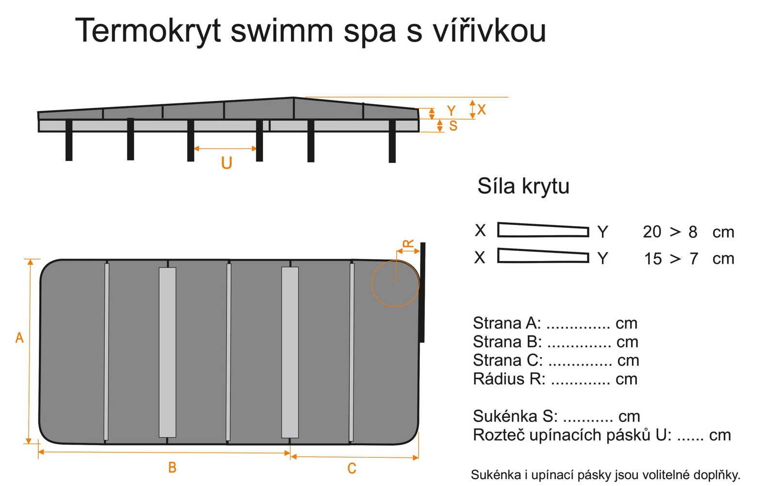 Thermoabdeckung Swimm Spa mit Whirlpool
